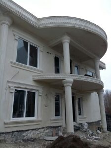 اجرای نمای رومی ساختمان سیمانی سنگی